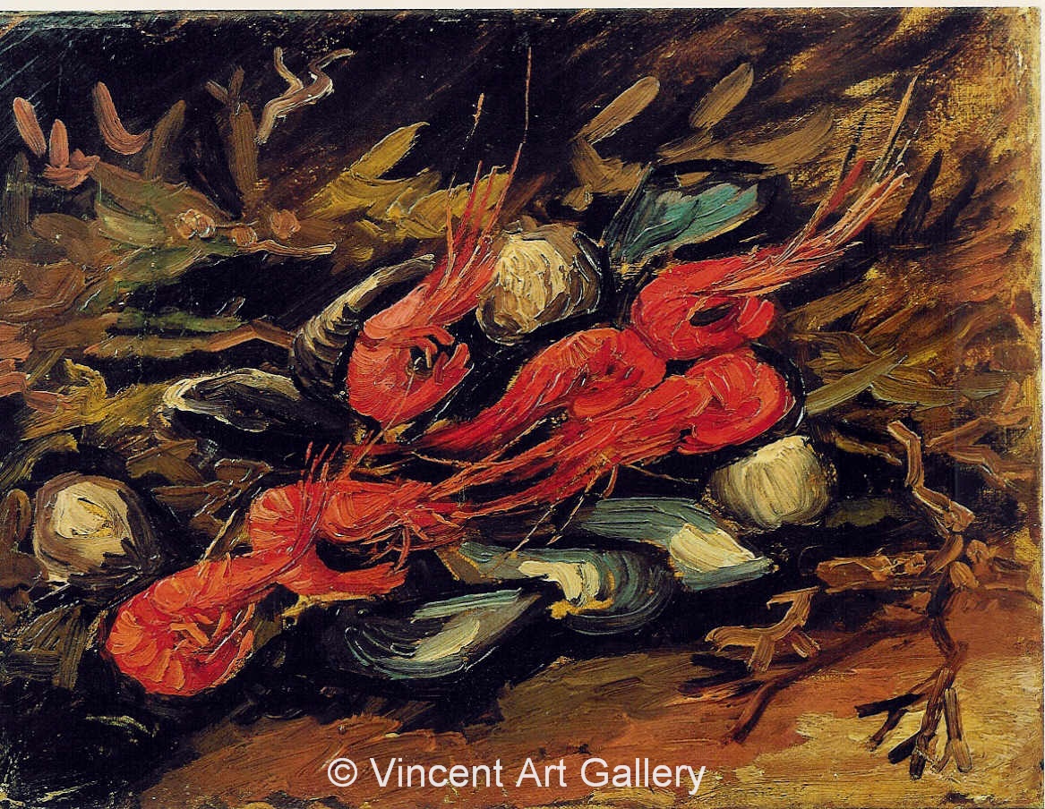 JH1169, Still Life with Mussels and Shrimps